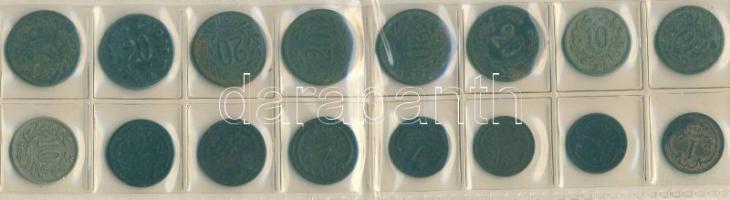 Ausztria 1892-1918. 1h (4x) + 2h (3x) + 10h (3x) + 20h (6x) T:2-,3