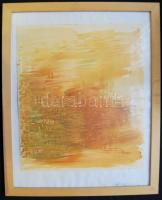 Udvardy Erzsébet (1929): Nádas, akvarell-papír, hátoldalt jelzett, keretben 43x55 cm