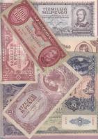 Vegyes bankjegy tétel:magyar koronák, pengők, forintok (1949. 100Ft is), jugoszláv, szlovén, csehszlovák, horvát, román, indonéz, szovjet, török, olasz, kínai, ... bankjegyek T:vegyes (UNC is köztük) összesen 125db!