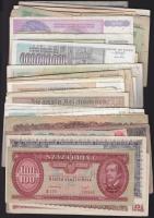 Vegyes bankjegy tétel:magyar koronák, pengők, forintok (1949. 100Ft is), jugoszláv, szlovén, csehszl...