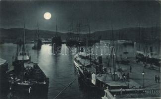 Fiume Molo Adamich at night