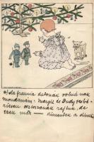 Christmas, child with toys, M. Munk Wien Nr. 1187 s: Mela Koehler (ragasztónyom / glue mark)