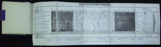 1904 Cs. és Kir. Déli Vaspálya Társaság Menetrend ábrák. Térképes menetrend-füzet 9 db kiahajtható 5...