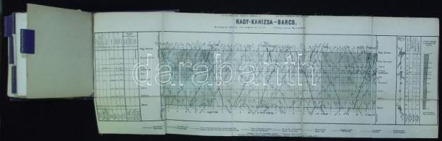 1904 Cs. és Kir. Déli Vaspálya Társaság Menetrend ábrák. Térképes menetrend-füzet 9 db kiahajtható 5...