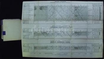 1904 Cs. és Kir. Déli Vaspálya Társaság Menetrend ábrák. Térképes menetrend-füzet 9 db kiahajtható 5...