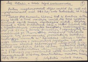 Károly-csapatkereszt viselésére jogosító igazolvány, kitöltetlen-hátulján a tiroli légió parancsnoká...