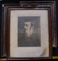 3 db jó, régi képkeret, egyik képpel / 3 old frames 35x43 cm