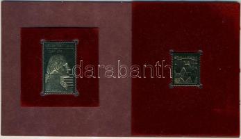 USA 1986. 2db bélyeg replika- aranyozott emlékplakett borítékban, bélyeggel és elsőnapi bélyegzővel ...