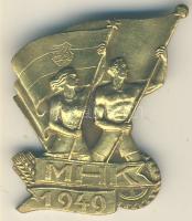 1949. Kossuth címeres "Munkára, harcra kész" (MHK) mozgalmi kitűző T:2