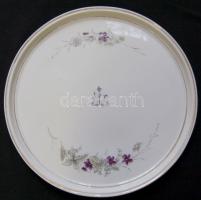 cca 1880 Karlsbad jelzett, kézzel festett porcelán tál  / cca 1880 Karlsbad chinaware plate d: 30 cm