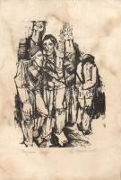 Keleti Jenő (1920-1986):  4 db linómetszet, jelzett, (foltosak) 14x21 cm