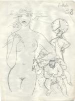 Jelzés nélkül: 2 db erotikus ceruzarajz 21x28 cm