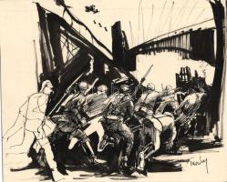 Tarnóczy jelzéssel: Roham, vegyes technika, jelzett, 23x18 cm