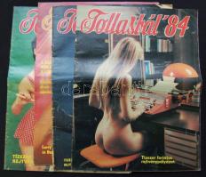 1980-1986 Tollasbál 4 db erotikus képes magazin