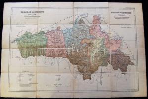 cca 1890 M. Földr. Int.: Brassó vármegye vászonra kasírozott térkép / BRasov county map on canvas 51x34 cm