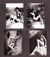 cca 1960 7 db erotikus fotó kartonlapra ragasztva / erotic photos