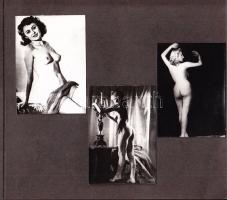 cca 1960 7 db erotikus fotó kartonlapra ragasztva / erotic photos