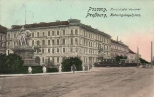 Pozsony Crowning square with service tram