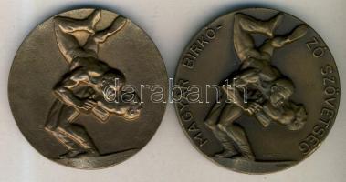 DN. 2db klf "Magyar Birkózó Szövetség" Br emlékérem. Szign.: Vincze, Manno (60mm, 58mm) T:2+