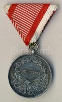 1916. Vitézségi Érem "Fortitudini / IV.Károly" nagy ezüst variáns szalaggal T:2- ph