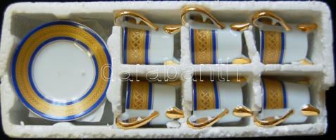 12 darabos modern porcelán kávéskészlet eredeti dobozban / 12 pcs chinaware coffe set, original box, very nice