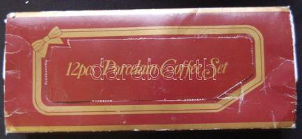 12 darabos modern porcelán kávéskészlet eredeti dobozban / 12 pcs chinaware coffe set, original box,...