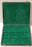 Kivehető tálcás éremtartó doboz összesen 24db érme (5x5 cm) tárolására alkalmas, újszerű állapotban