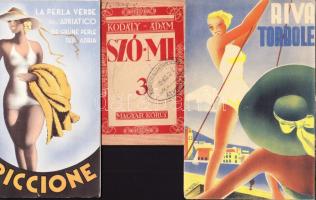 2 db olasz reklámfüzet (az egyik német nyelven is) és Kodály-Ádám: Szó-mi énekeskönyv