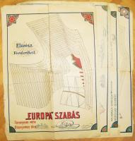 4 db Koch Ignácz szegedi szabómester szabásmintája 50x70cm