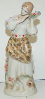 Orosz népviseletes festett porcelán figura hibátlan állapotban / Chinaware figure 25cm flawless condition