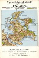 Rügen island map, Hotel Lietzow advertisement