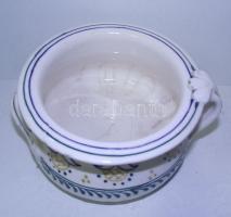 Népi mintájú kerámia tál hajszálrepedésekkel d:14cm