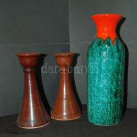 Vegyes porcelán és kerámia tétel: benne Zsolnay kancsó, Hollóházi hamutál, Kerámiaművészeti tál, váz...