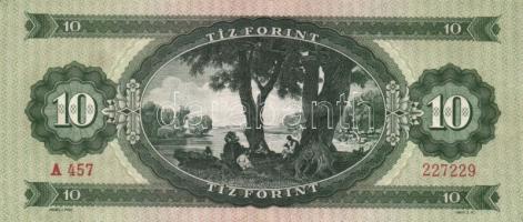 1949. 10Ft ferde előlapi nyomattal + 1957. 10Ft + 1960. 10Ft + 1962. 10Ft T:II-,III+