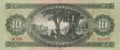1949. 10Ft ferde előlapi nyomattal + 1957. 10Ft + 1960. 10Ft + 1962. 10Ft T:II-,III+