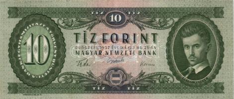 1949. 10Ft ferde előlapi nyomattal + 1957. 10Ft + 1960. 10Ft + 1962. 10Ft T:II-,III+