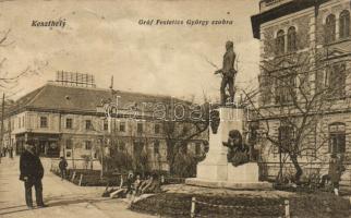 Keszthely Gróf Festetics György szobra és posta (Rb)