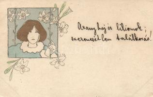 1898 Floral lady, Art Nouveau