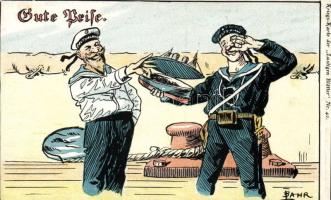 Mariners of the SS Deustchland, humour, Lustigen Blätter s: Bahr  (cut)