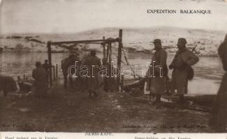 Military WWI Balkan front; draw-bridge on the Vardar