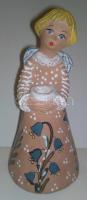 Angyalka mázas kerámia figura &quot;KM 92&quot; jelzéssel / Ceramic angel figure 17 cm