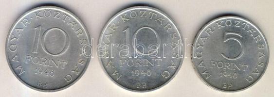 Gyűjtemény a "Magyarország Pénzérméi" sorozatból és 3db ezüstpénz: 1db 2006. 1Ft-100Ft 7klf db, szettben T:BU Csak 5000db! + 1db 2005. 1Ft-100Ft 7klf db + 10Ft "József Attila" szettben T:BU Csak 8000db! + 2db 2007. 1Ft-100Ft 8klf db, szettben, benne "Berán Lajos és a pengő" Ag (999) emlékérem T:BU Csak 2000db! R! + 1db 2007. 1Ft-100Ft 8klf db, szettben, benne "Berán Lajos és a pengő" Ag (999) emlékérem T:"PP" kivitelben! + 1db 2007. 1Ft-100Ft 8klf db, szettben, benne 50Ft "50 éves a Római Szerződés" T:PP Csak 5000db! + 1db 2008. 1Ft-100Ft 7klf db, szettben T:PP Csak 4000db! + 1db 2008. 1Ft-100Ft 7klf db + Mátyás denár Ag fantáziaverete "Reneszánsz emlékév" szettben T:PP Csak 3000db! + 1db 2009. 5Ft-200Ft 6klf db + "Joseph Haydn" Ag (999) emlékérem, szettben T:PP Csak 4000db! + 1db 2009. 5Ft-200Ft 6klf db szettben "Lánchíd" T:PP Csak 5000db! + 1948. 5Ft Ag "Petőfi" + 10Ft Ag "Széchenyi" (2x) T:2 ph. Összesen 10db szett és 3db ezüstpénz!