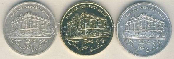 1992-1993. 200Ft Ag (3x) "MNB" egyik aranyozott T:BU,2