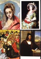 73 db postatiszta, új képeslap - többnyire művészeti reprodukciók, múzeumi képeslapok és néhány városkép / 73 mixed, unused postcards, mainly Art