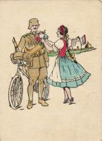 Hungarian cyclist soldier, folklore (EK)