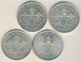 1992-1995. 200Ft Ag (4x) "MNB" + "Deák" T:2