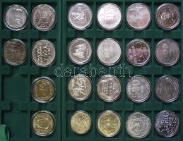 Nagyon szép gyűjtemény, forint emlékveretek,összesen 22db: 1973. 50Ft Ag "Petőfi" T:BU + 1983. 100Ft "FAO" T:BU + 1985. 100Ft 3klf db "Természetvédelem - vadmacska, mocsári teknős, vidra" sor T:BU + 1985. 500Ft Ag "Kulturális fórum" T:BU + 1986. "Mexikó VB" sor 4 érték 500Ft 2db ezüst + 100Ft 2db fém T:BU + 1986. 500Ft Ag "Budavár visszavétele 1686" T:BU + 1986. 500Ft Ag "Téli olimpia-Calgary" T:BU + 1987. 500Ft Ag "Nyári olimpia-Szöul" T:BU + 1988. 500Ft Ag "Labdarúgó EB" T:BU + 	1988. 500Ft Ag "Labdarúgó VB" T:BU + 1989. 500Ft Ag "Védd a gyermeket" T:BU Csak 10.000db! + 1989. 500Ft Ag "Labdarúgó VB" T:BU Csak 7000db! + 1989. 500Ft Ag "Nyári olimpia-Barcelona" T:BU + 1993. 500Ft Ag "Integráció az EU-ba" T:BU + 1994 500Ft Ag "Kossuth Lajos" T:BU + 1994. 500Ft Ag "Integráció az EU-ba" T:BU + 1994. 500Ft Ag "Régi dunai hajók II. - Carolina" T:BU