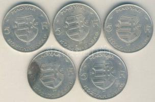 1947. 5Ft Ag (5x) "Kossuth" T:2,3+