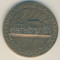 1930-31. "A Pesti Izraelita Hitközség Reálgimnáziuma" Br emlékérem. Szign.: Székely G. (38...