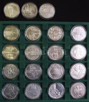 Nagyon szép gyűjtemény, forint emlékveretek, összesen 19db: 1972. 100Ft Ag "Budapest" T:BU + 1973. 100Ft Ag "Petőfi" T:BU + 1974. 100Ft Ag "KGST" T:BU + 1974 100Ft Ag "50 éves az MNB" T:BU + 1975. 200Ft Ag "Felszabadulás" T:BU + 1975. 200Ft Ag "MTA" T:BU + 1976. "Pro Pátria-II.Rákóczi Ferenc" 200Ft Ag T:BU + 1977. 200Ft Ag "Nemzeti Múzeum" T:BU + 1978. 200Ft Ag "Első magyar aranyforint" T:BU + 1989. 500Ft Ag "Téli olimpia-Albertville" T:BU + 1990. 500Ft Ag + 500Ft Ag "Mátyás király" pár T:BU + 1990. 500Ft Ag "Kölcsey Ferenc" T:BU + 1991. 500Ft Ag "II. János Pál pápa látogatása" T:BU + 1991. 500Ft Ag "Széchenyi István" T:PP + 1992. 500Ft Ag "Károly Róbert" T:BU + 1992. 500Ft Ag "Űrkutatás" T:BU + 1993. 500Ft Ag "Régi dunai hajók - Árpád" T:BU + 1993. 500Ft Ag "Expo" T:BU
